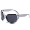 SHEEN KELLY Oversized Vintage Wraparound Sunglasses for Frog Silver Outdoor Glasses Men, Eye, Mirror,