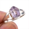 Ювелирное кольцо ручной работы из цельного серебра 925 пробы с натуральным розовым аметистом S.6 L4t60