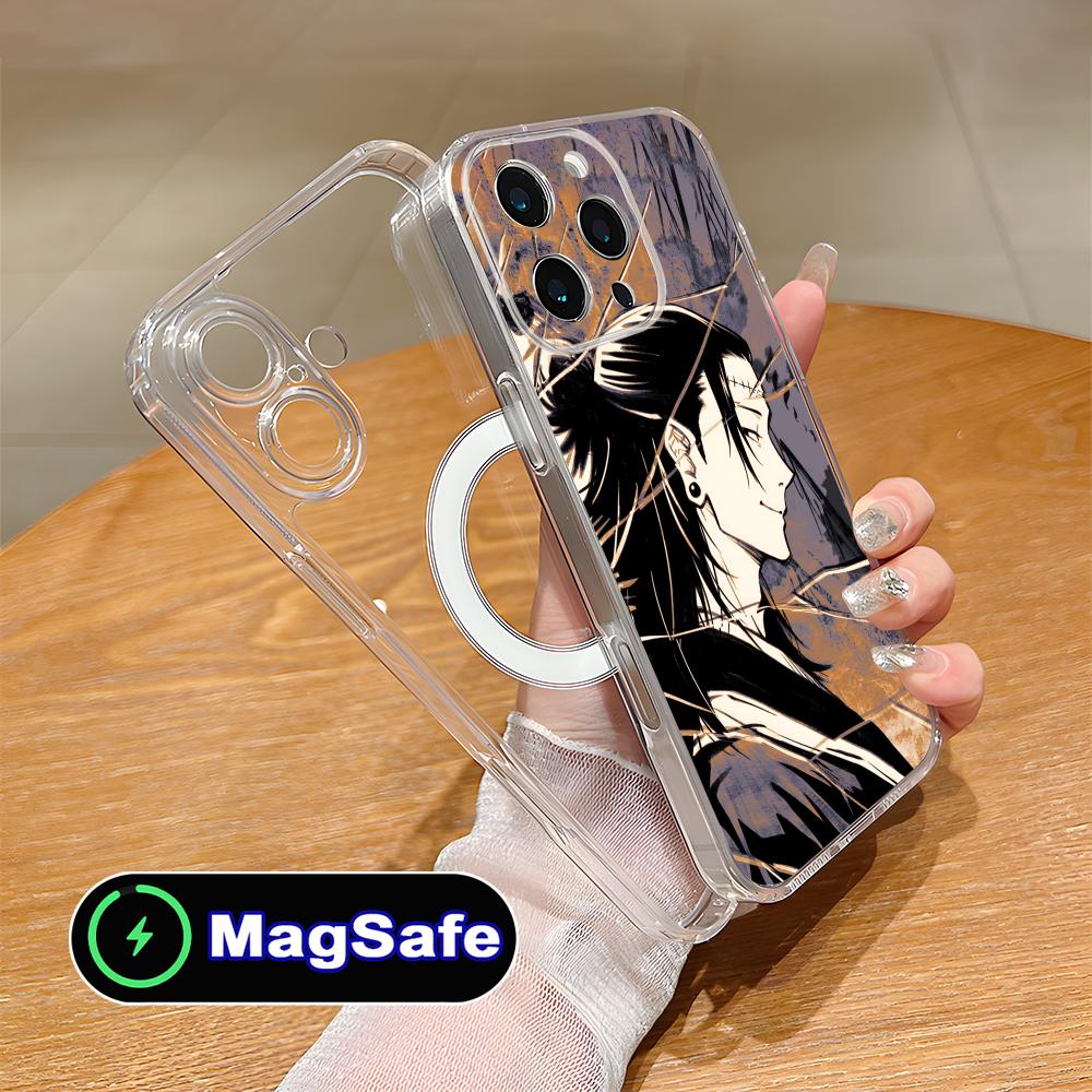 Чехол для телефона Jujutsu Kaisen Geto Suguru для iPhone 17 16 15 14 13 12 11 Air Pro Max Plus Mini Magsafe Прозрачный Цветной Чехол Красивый