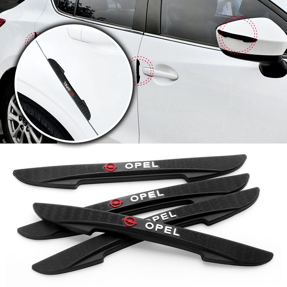 4Pcs For Opel Astra Insignia Corsa Zafira Antara Car Door Rearview Mirror Silicone Anti-Collision Bumper Protector Strip Sticker Kt2
