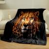 Cheetah Face on Black Background print blanket soft and cozy perfect for the living room bed sofa or a nap,gift