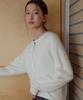 Свободный вязаный джемпер LAMINEZ с V-образным вырезом - Цвет: Слоновая кость