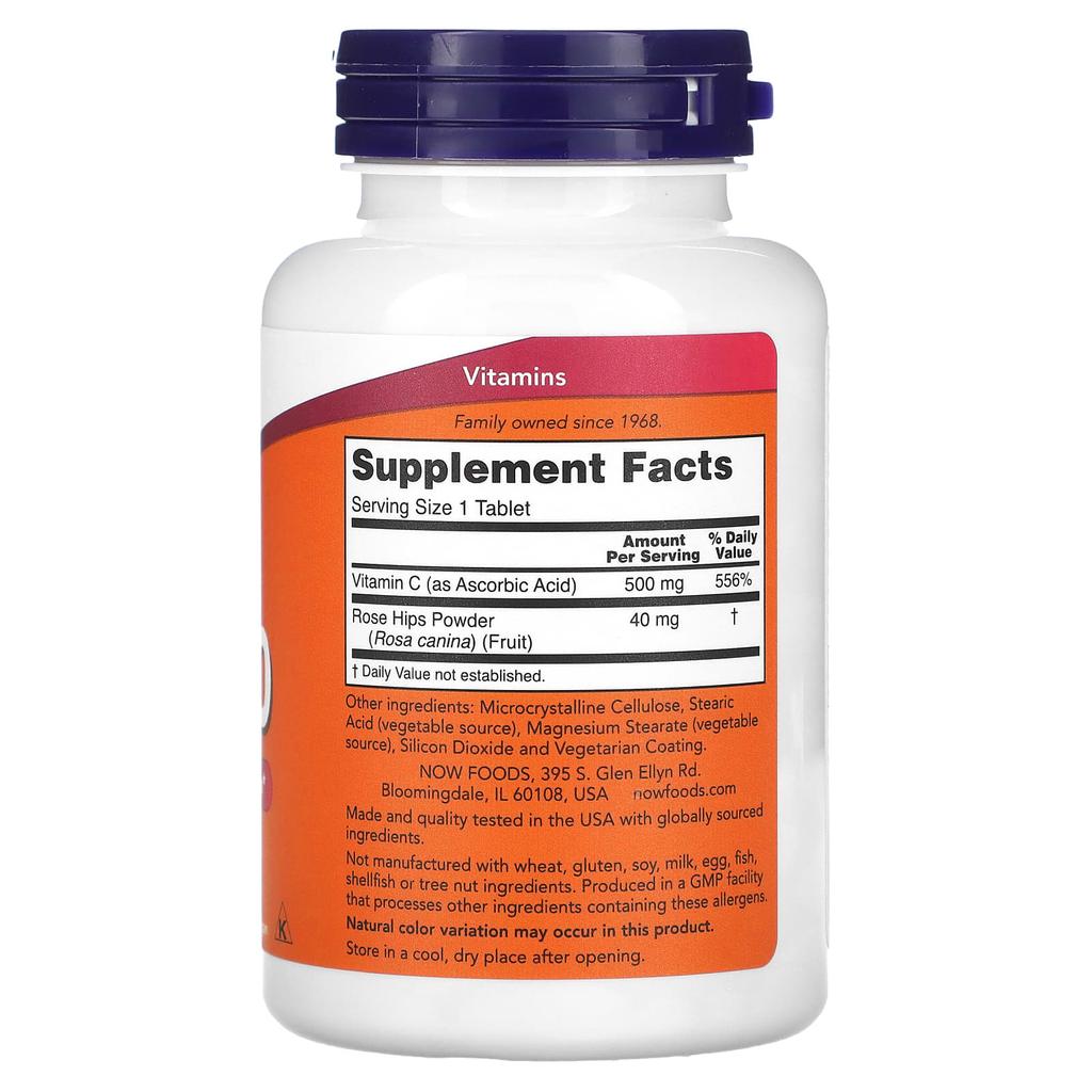 NOW Foods, C-500 with Rosehip, 250 Tablets