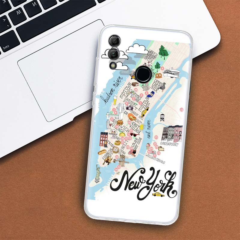 Чехол для телефона NYC New York City для Huawei Y5 Y6 Y7 Y9S P Smart Z 2021 2019 Honor 10 Lite 9 20 9X 8S 8X 8A Pro 20i Coque