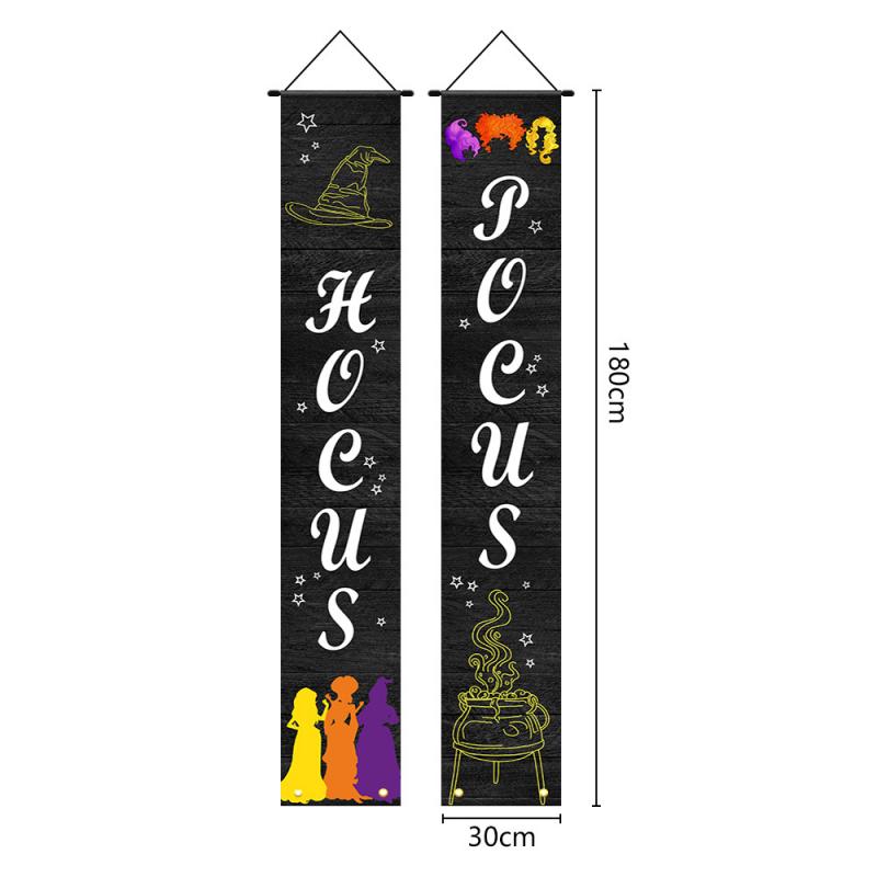 Halloween Lighted Porch Signs Banners Decorations Indoor Dia De Los Muertos Day of The Dead Outdoor Wall Door Couplet Decor