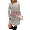 Women's Fashion Casual Dress With Pocket Decorative Buttons, Round Neck And Long Sleeves