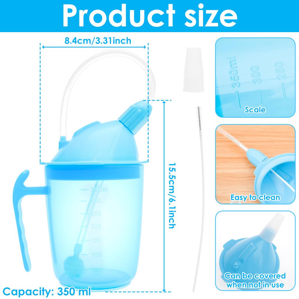 Взрослый поильник 350 мл, Непроливающийся поильник для пожилых, Практичная противоудушьевая поилка для пожилых с контролем скорости потока для питья пожилыми