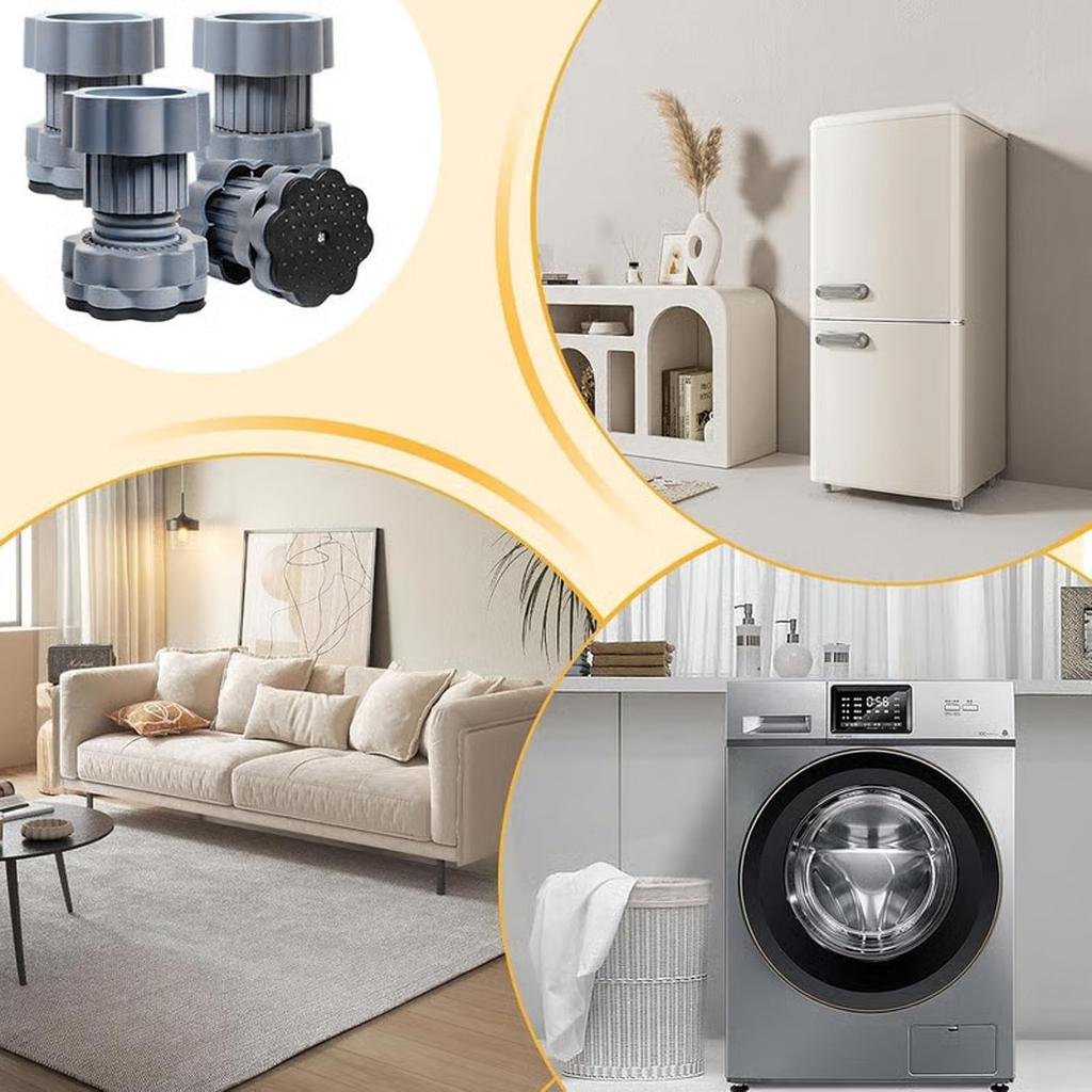 Universal Pad For Washing Machine Base, Vibration Pad For Washing Machine Support Set, Rubber Non Slip Noise Cancelling Foot Mat