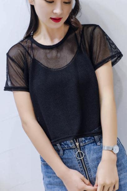 Lubitas Mesh Body Shape Slimming Rash Sportswear Top Shirt, Contour, Guard, (Small, Black)