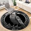 1pc Raven Design Chair Carpet for Office, Round Non Slip Durable Large Size Office Carpet, Suitable for Office