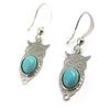 [M5668] - Silver Turquoise 'Carmen' Earrings (owl)