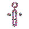Party Hawaiian Garland 12-color Petal Necklace, Bracelet, Four-piece Set, Holiday Event Dress-up Accessories