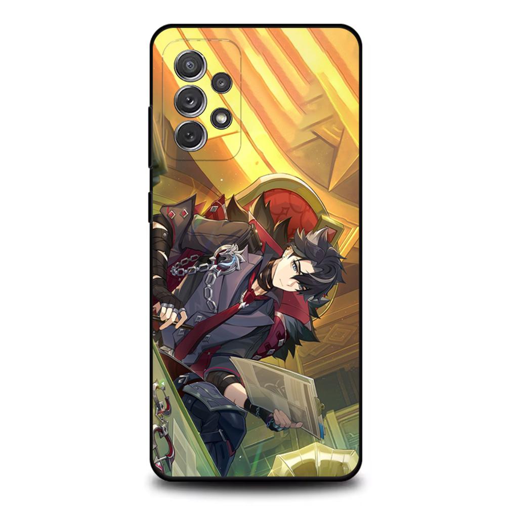 G-Genshin Impact Wriothesley Чехол для телефона Samsung S25,S24,S21,S22,S23,S30,Ultra,S20,Plus,Fe,Lite,Note,10,9,5G Черный