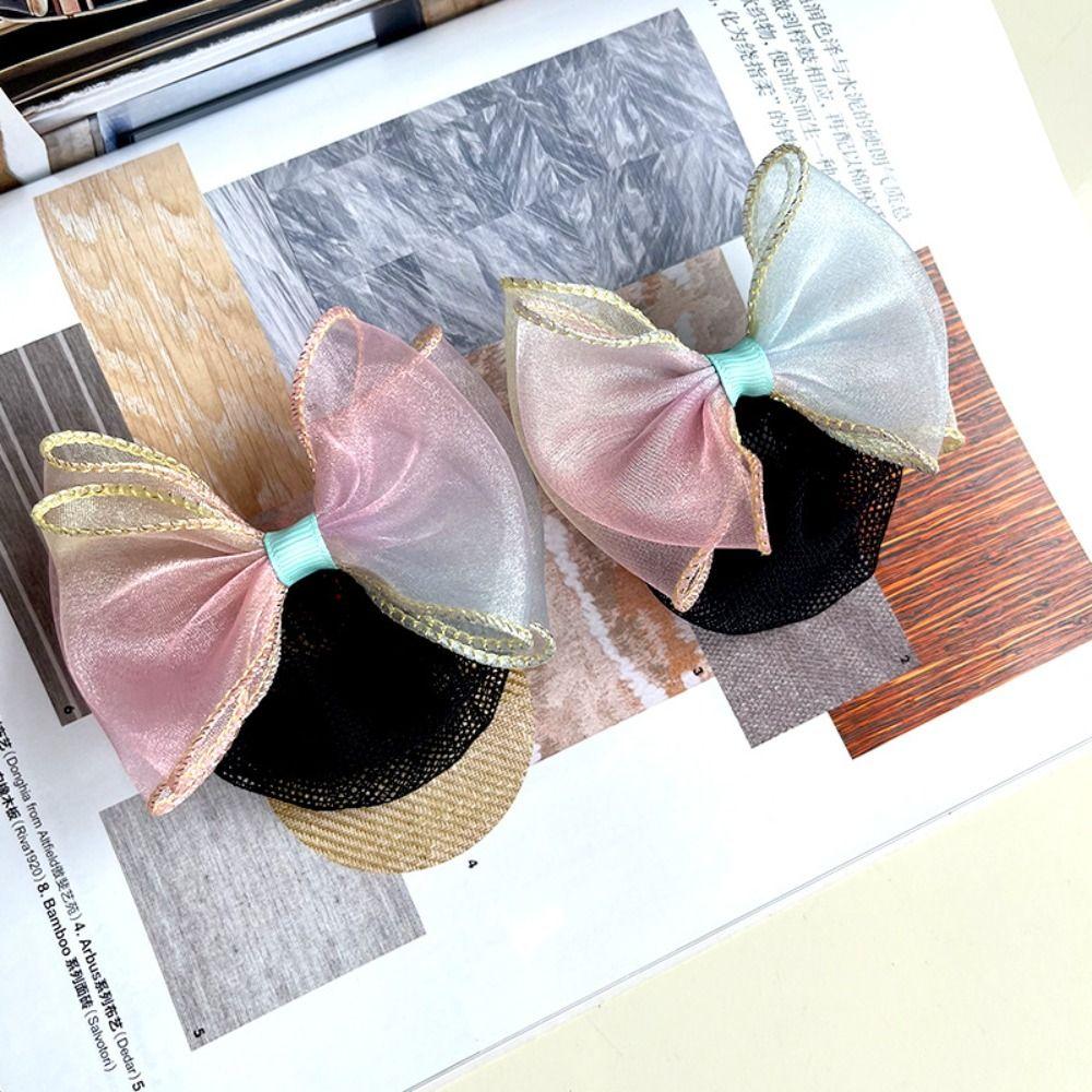 2шт пружинная застежка балетная сетка для волос звезда бант корейский пучок снуд милая эластичная сетка для волос для девочек дети