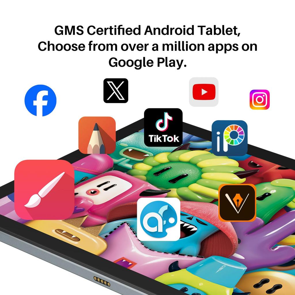 HUION Kamvas Slate 10 WUXGA X Android 13 with 8GB LPDDR4 X 128GB 512GB TF Card 6000mAh 5MP and 13MP Dual GMS and Japanese Instruction Manual Tablet,