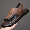 Fashion New Leather Flip-flops for Men Vintage Summer Wear Men Muller Slippers Fashion Casual Beach Sandals Dual-Purpose Male Half Drag