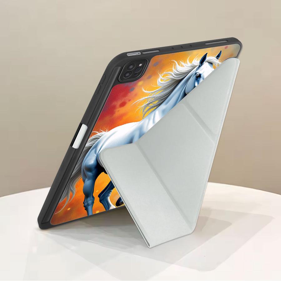Чехол-планшет Белая Лошадь Бегущая Для iPad Air 4 5 M3 M2 1 2 M4 11 дюймов Pro 11-го 10-го 9-го 8-го 7-го 12,9 дюйма Pro 2025 Mini 6 7 Держатель