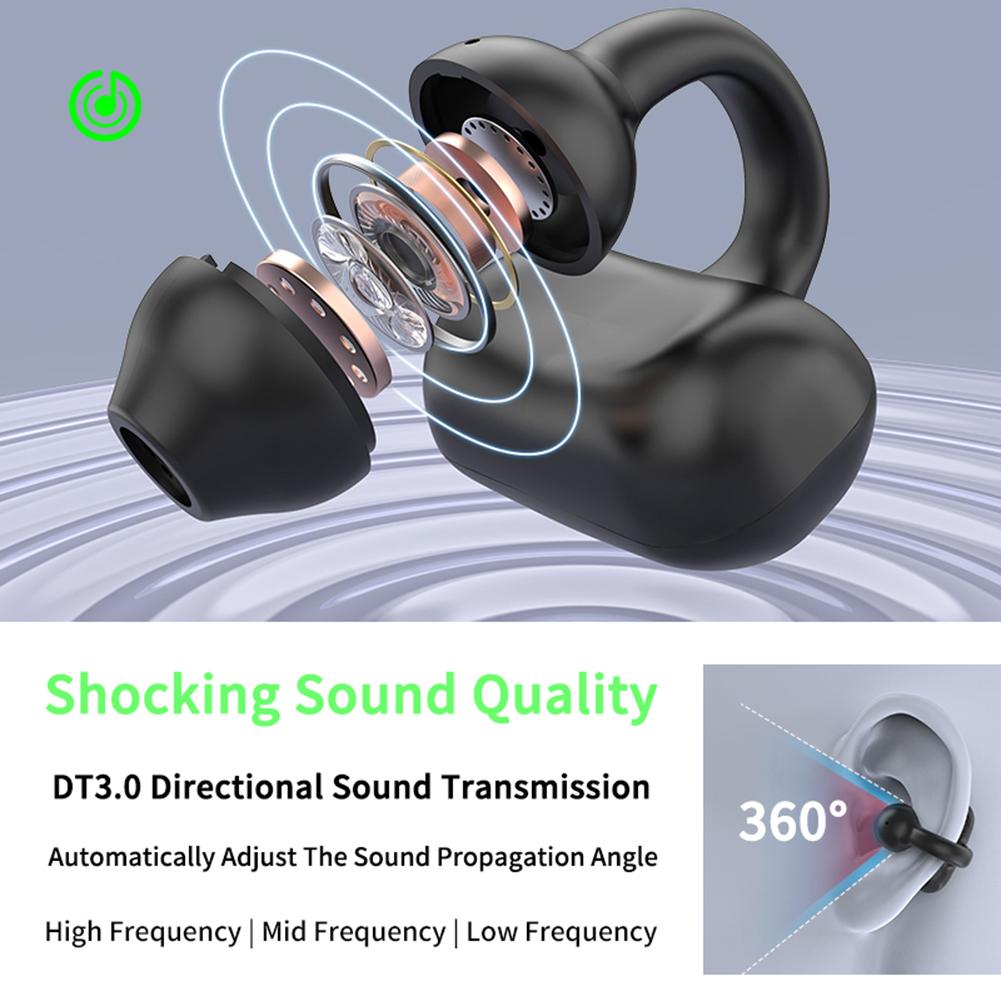 MIni Single TWS Bluetooth 5.3 Наушники-клипсы на наушниках Беспроводные наушники Зажим для ушей Hi-Fi стереогарнитура с шумоподавлением Наушники с низкой задержкой для телефона