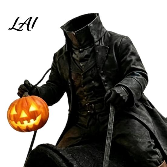 Headless Horseman Pet Outfit Cat Costume Halloween 3D Funny Rider with Pumpkin Holiday for Dogs Lantern Adjustable Harness Small Cats Cosplay