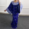 Women Plus Size Round Neck Long Sleeve Printed Dresses