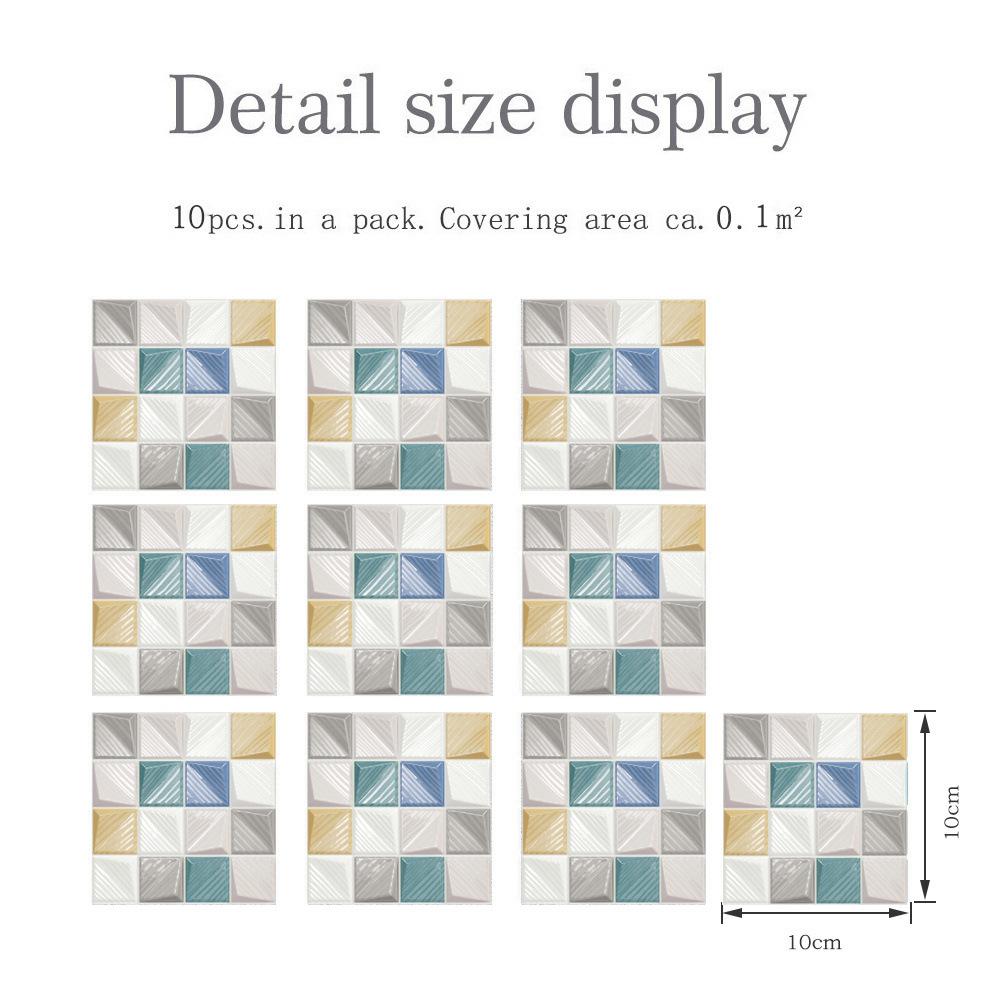 30/10 шт., гель-наклейки для кухни, ванной комнаты, самоклеящиеся мозаичные наклейки, креативные стеклянные кирпичные обои