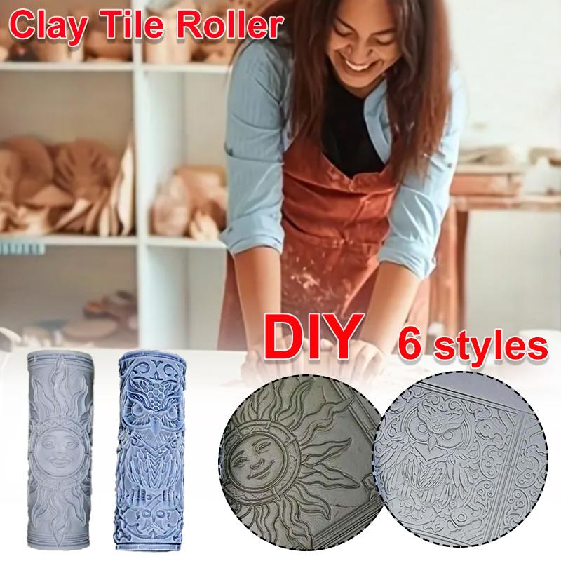 1PC Clay Texture Rollers DIY Rolling Pins Rollers Pottery Tools Clay Tile Roller Daily Multiple Options Available