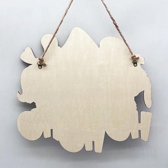 Christmas Hanging Sign Wooden Seasonal Door Wall Sign Santa Hat Green Elf Holiday Decor