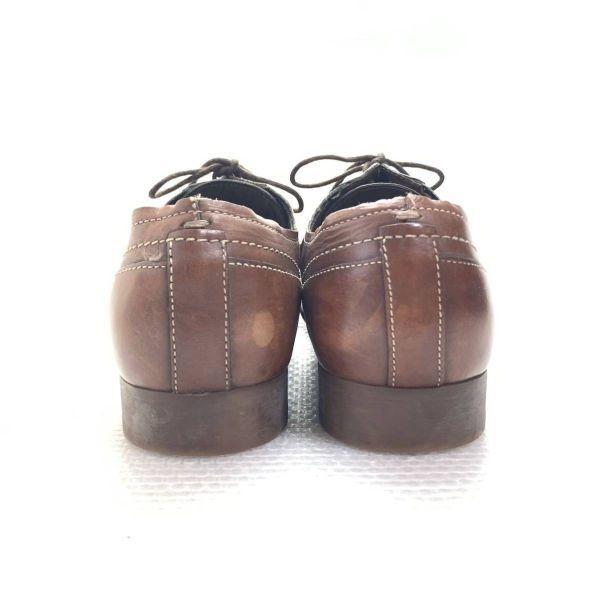 Zara Кожаные деловые туфли с простым носком, коричневые, 42, 26.5-27.0(ИСПОЛЬЗОВАЛ)