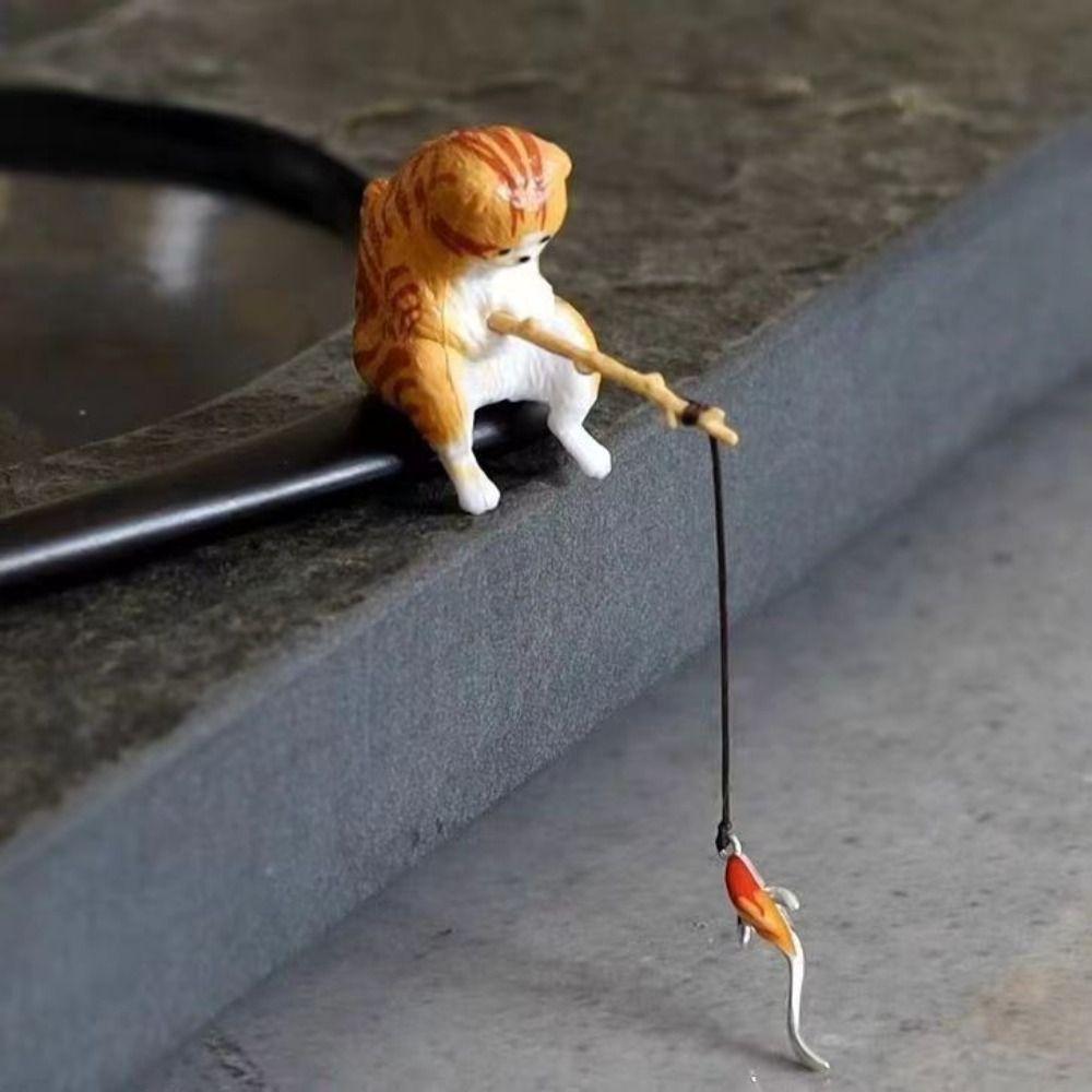 Tassel Wooden Hair Stick Cat Fishing Hanfu Hairpin Retro   for Women