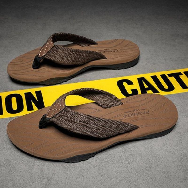 Мужские летние уличные стильные модные шлепанцы-шлепанцы с уникальной толстой подошвой, нескользящие, износостойкие, повседневные пляжные сандалии
