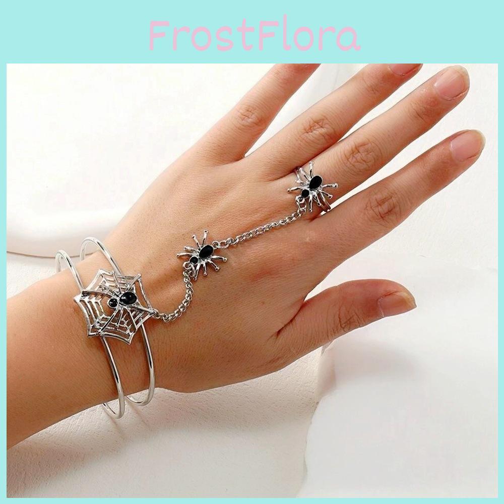 Темное фэнтези геометрическое кольцо-паук на руку с эмалью в технике капельной заливки для женской вечеринки