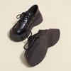 Черная большая голова и маленькие кожаные туфли женские летние новые одинарные туфли на толстой подошве-маффин