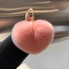 [Милая маленькая любовь] Брелок-подвеска для автомобиля в форме сердца из настоящего меха кролика рекс, подвеска-помпон для сумки или книги в стиле инс