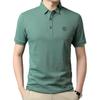 Мужская рубашка поло с коротким рукавом: Летняя повседневная легкая роскошь с вышитым лацканом для модных пап