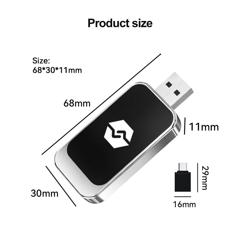 Wireless CarPlay 2 In 1 Android Auto Apple Carplay Adapter Mini AI Box Plug And Play WiFi USB Type C Connection Car Accessories