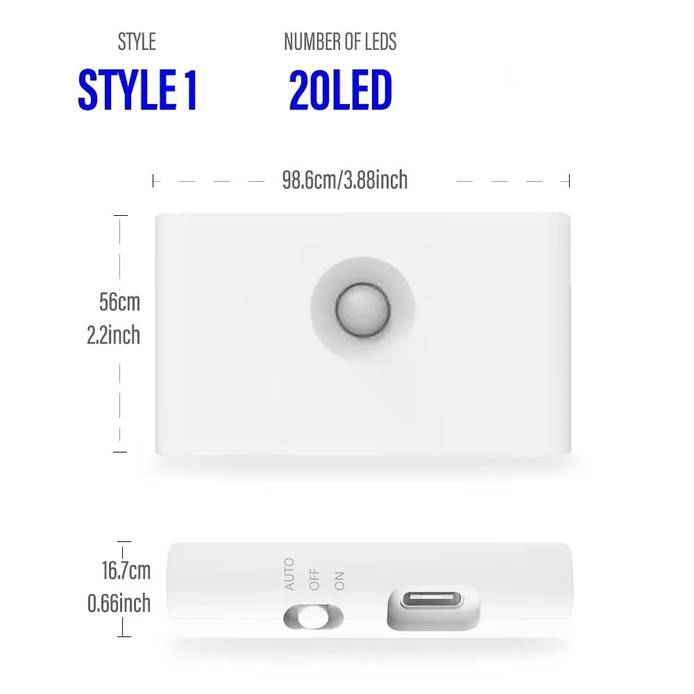 1-4 шт. Светодиодный индукционный ночник, USB-зарядка, беспроводная лампа с датчиком движения, свет для спальни, ванной комнаты, коридора, шкафа, настенная лампа