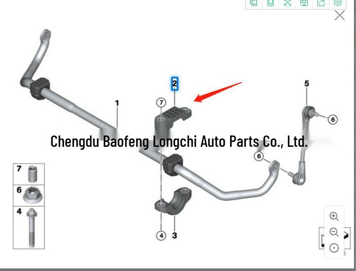 Compatible Front Stabilizer Bar Bracket for BMW 5 Series G30, 7 Series G11 (520, 730) - Part 31356861471.