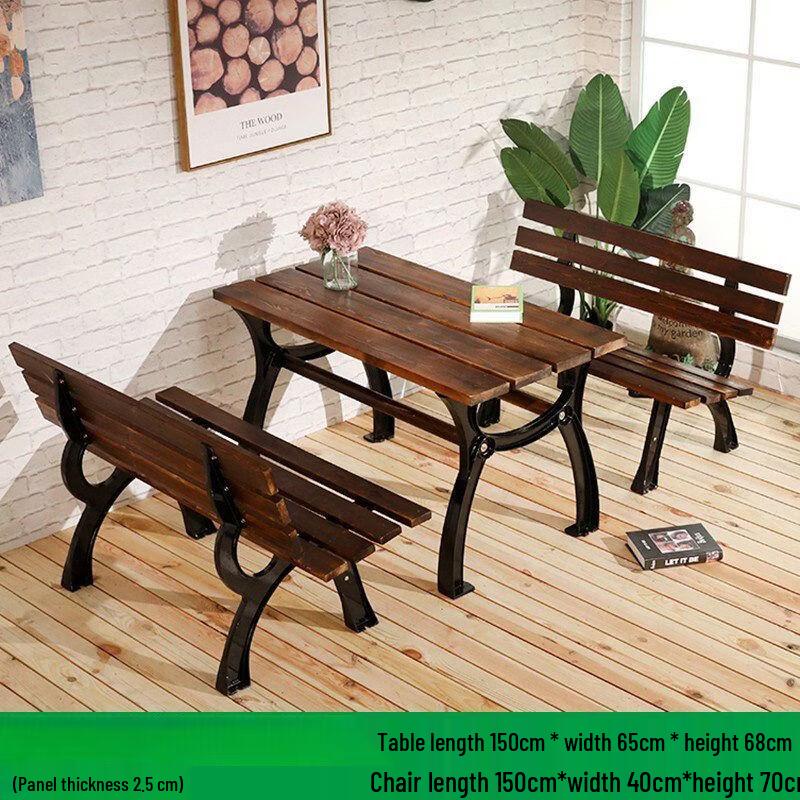 Outdoor Anti-Corrosion Wood Patio Dining Set
