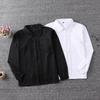 Uniform Long Sleeve Shirt With Pleated Front For Student Fashion