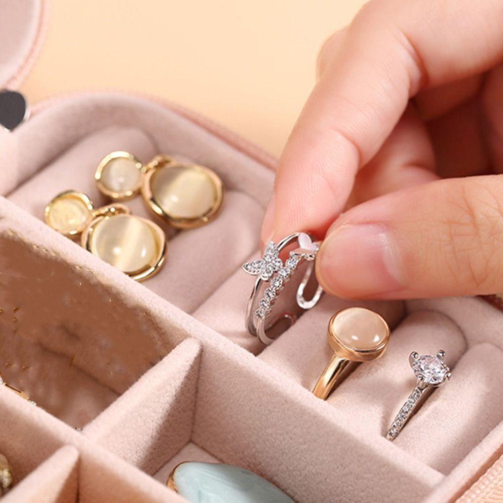 Packaging Box Velvet Jewelry Box Necklace Ring Earrings Organizer Holder Household
