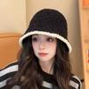 Thick Lamb Fleece Dome Panama Basin Cap For Woman Girls Winter Warm Fisherman Hat Solid Color Windproof Fluffy Fur Bucket Hats