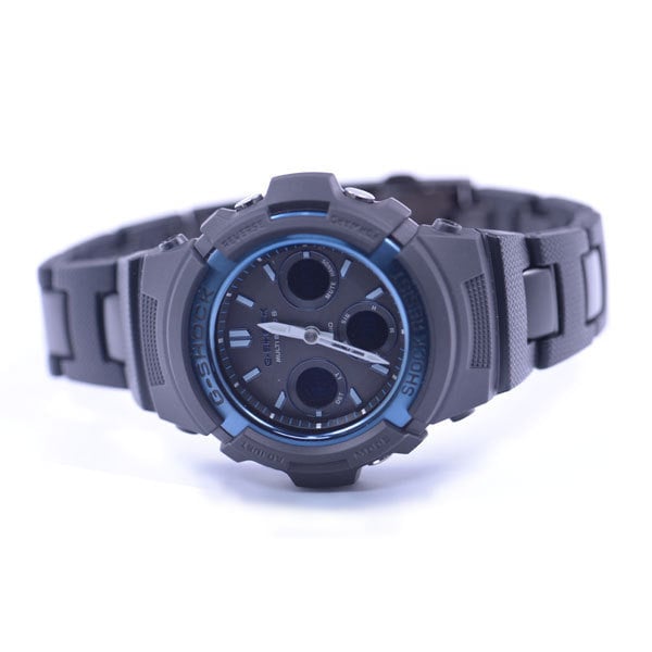 Casio Мужские часы G-SHOCK AWG-M100BC-2AJF [G-SHOCK BLACK/BLUE] круглые черные нержавеющие цифровые аналоговые