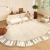 Cream Style Carpets for Living Room Irregular Shape Bedroom Decor Plush Carpet Fluffy Soft Washable Floor Mat Home Lounge Rug