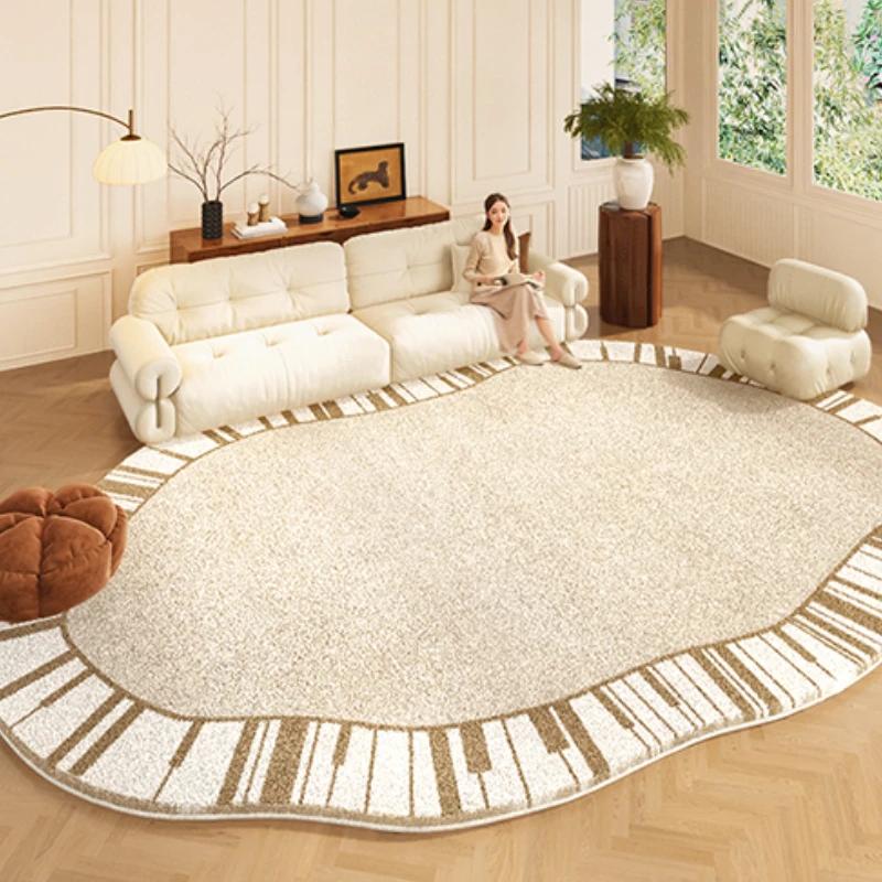 Cream Style Carpets for Living Room Irregular Shape Bedroom Decor Plush Carpet Fluffy Soft Washable Floor Mat Home Lounge Rug