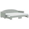VidaXL Daybed with Trundle and Mattress Light Grey 80x200cm Velvet 3197318