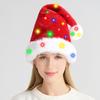 LED Light Plush Christmas Hat for Adults & Children - Festive Party Dress-Up Decoration