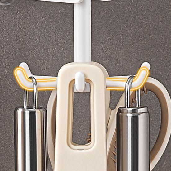 Вращающийся на 360 градусов крючок, конструкция присоски с высокой несущей способностью, простая установка, многоцелевой настенный крючок, органайзер для кухонной утвари