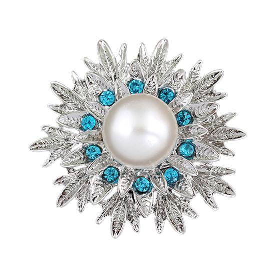 Breastpin Elegant Easy Matching Alloy Flower Faux Pearls Women Brooch Pin for Dating