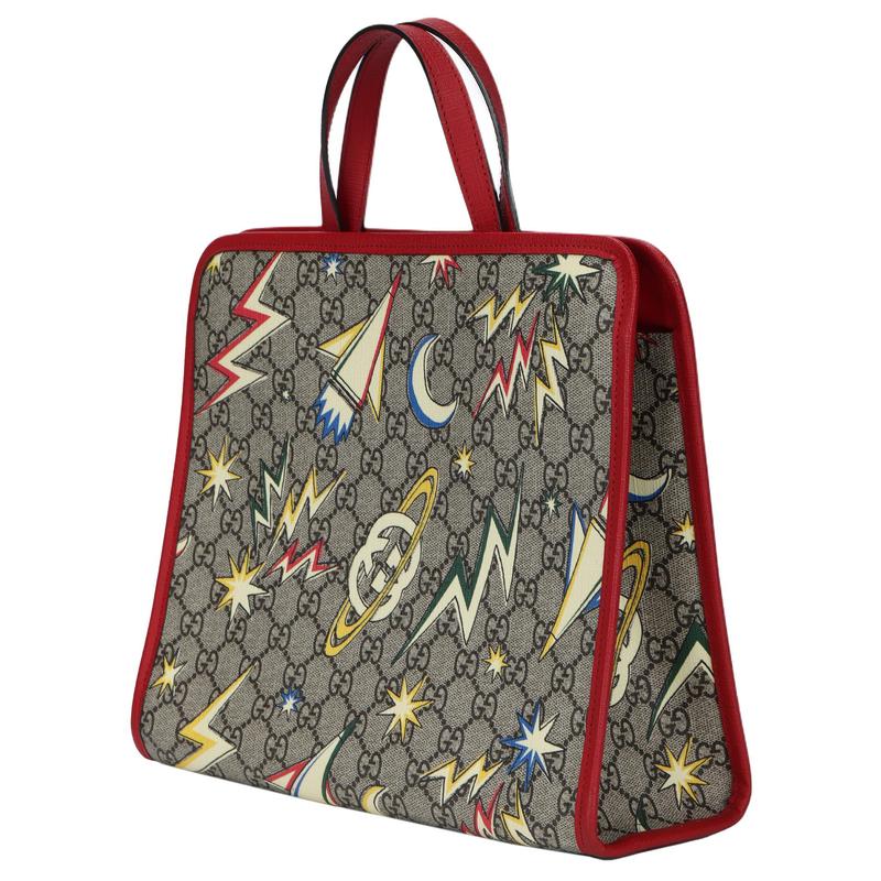 Gucci Сумка Пресбиопия Логотип Монограмма Космический Принт Магнитная Застежка # Модная Крутая Рекомендация # Пэчворк из Холста Сумка-тоут Сумка-тоут для покупок