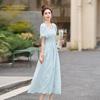 Bubble Sleeve Dress Women's Summer New Design Sense Sweet Temperament Waist Thin Skirt
